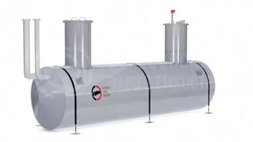 Резервуар горизонтальный стальной подземный двустенный РГСПД 100